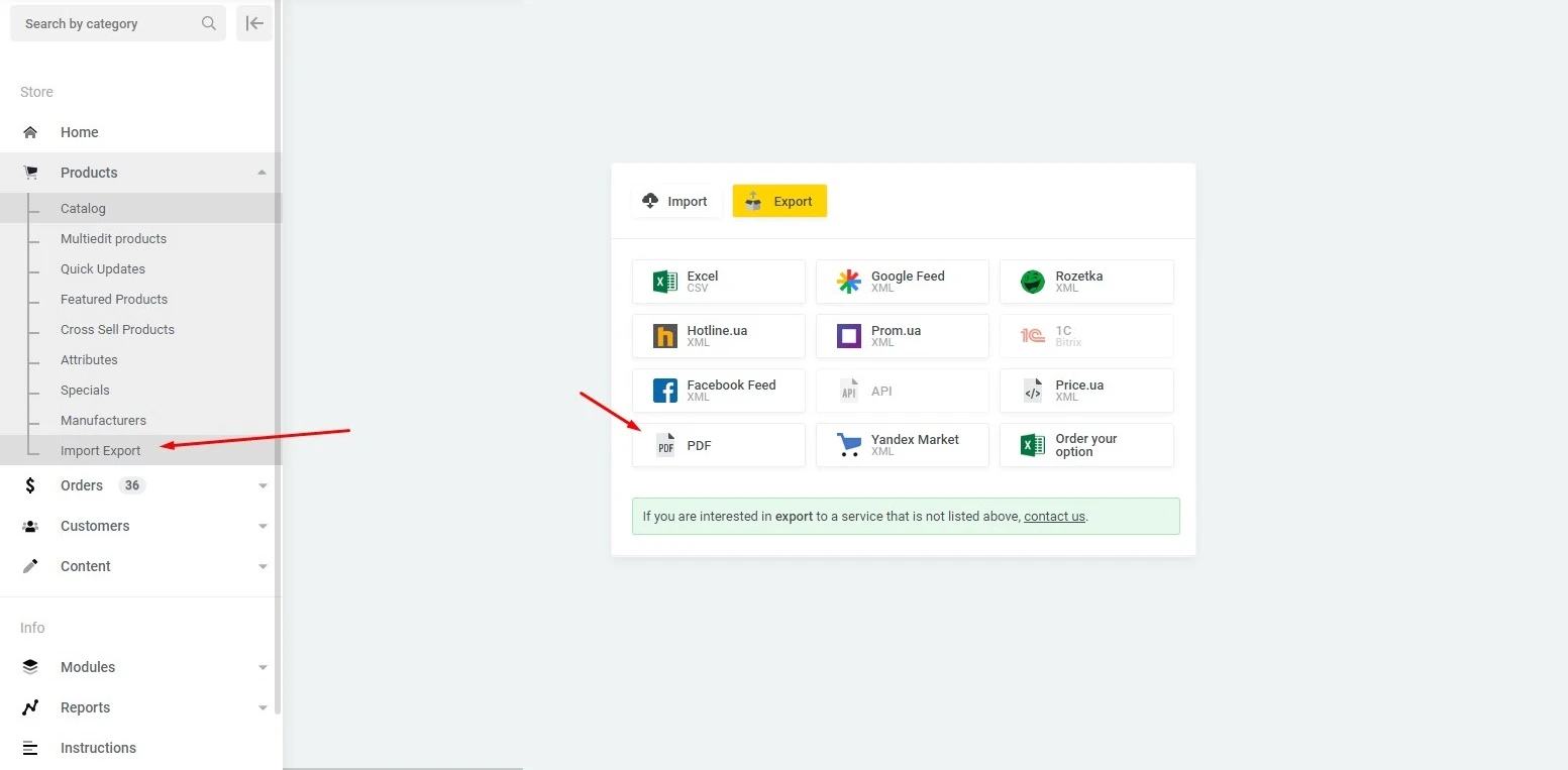 Export products for printing (PDF) - 1